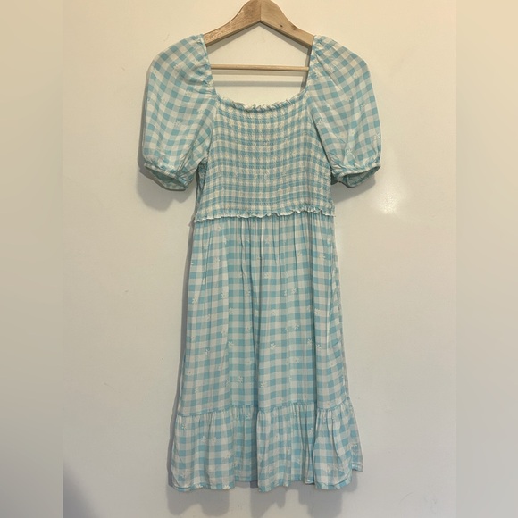 Vintage Blue Gingham Summer Dress - Picture 3 of 11